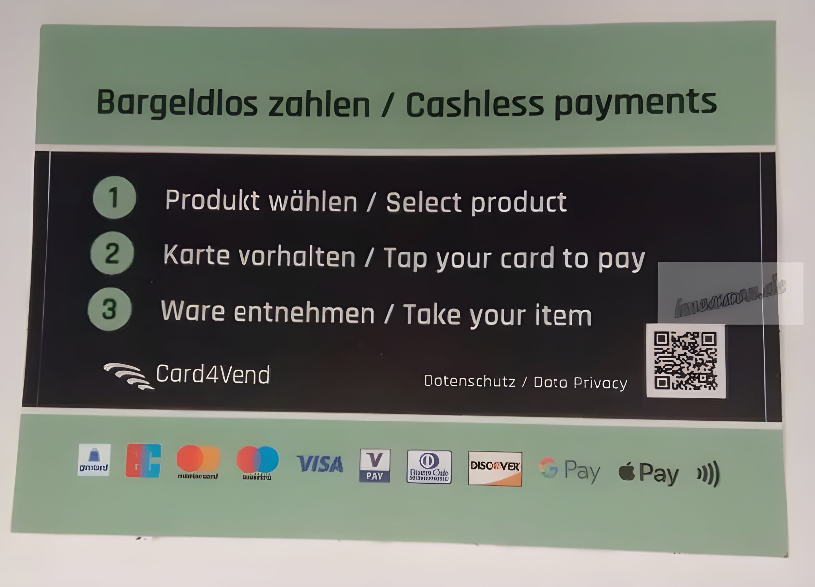 Aufkleber Kartenzahlungsgerät Benutzungsanleitung